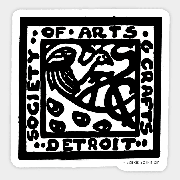 Detroit Society of Arts and Crafts Logo - Black Sticker by casiel1969